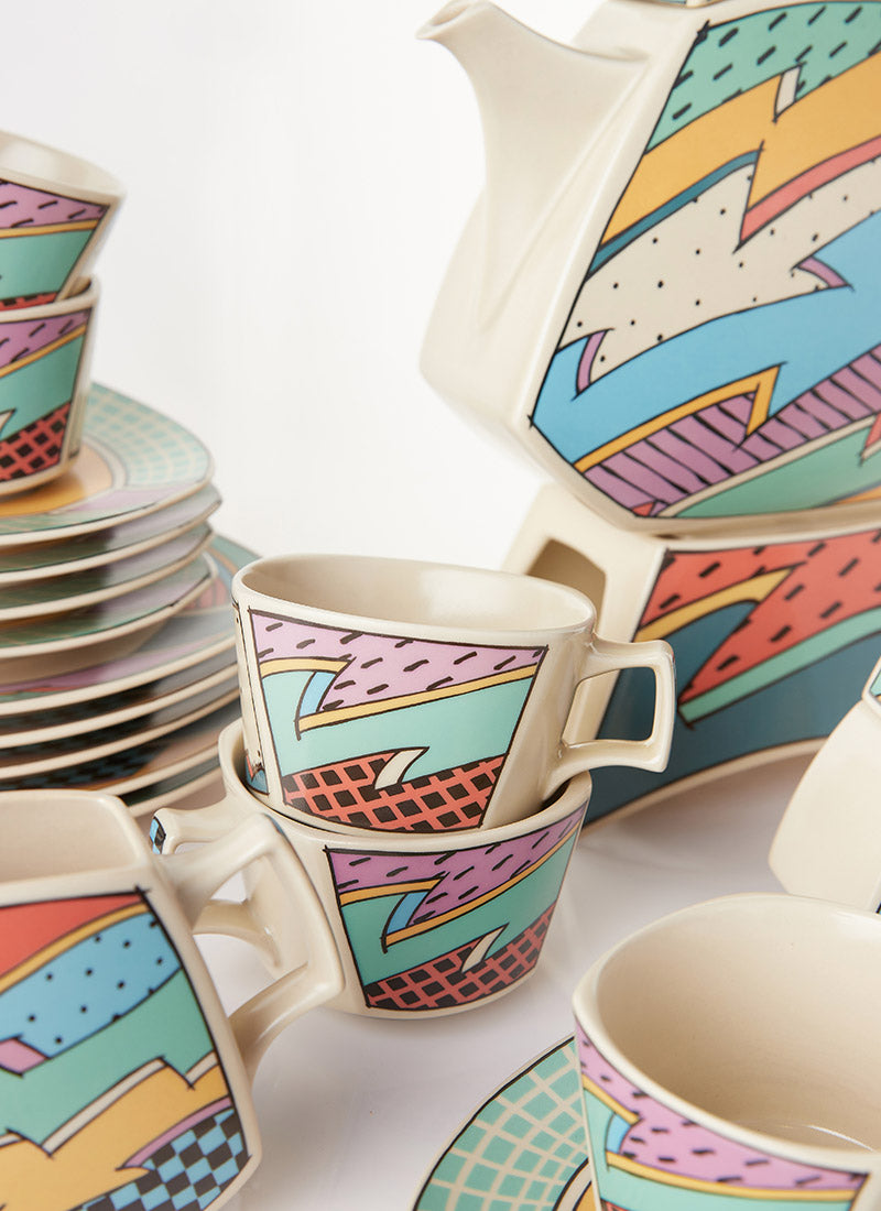 Haute Curature Dorothy Hafner Iconic Postmodern Tea Set for 5, 1980s