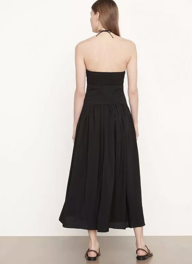 Vince Ruched Halter Neck Dress
