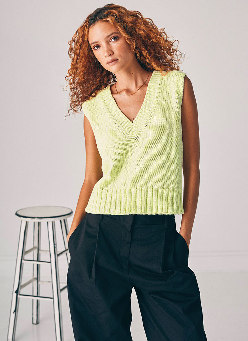 White+Warren Cotton Rope Sweater Vest