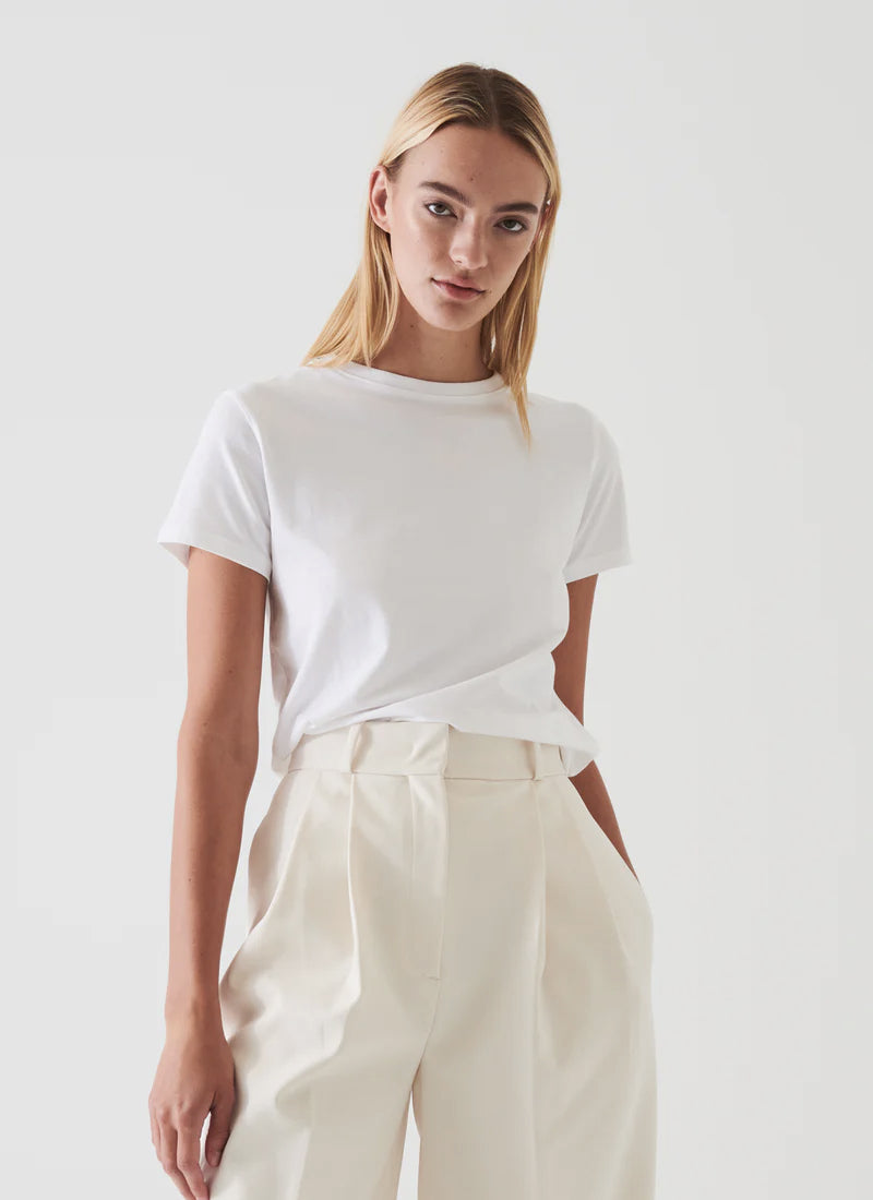 Patrick Assaraf Short Sleeve Iconic Fitted Crew Tee